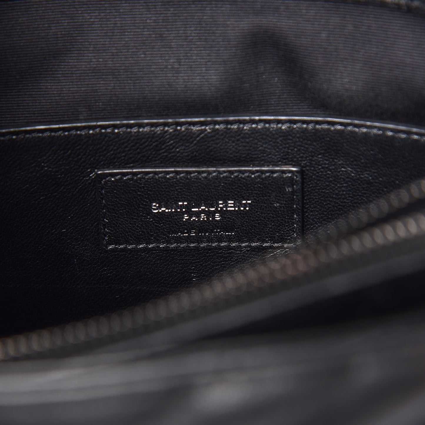 Sheepskin Matelasse Chevron Monogram Large College Satchel Black