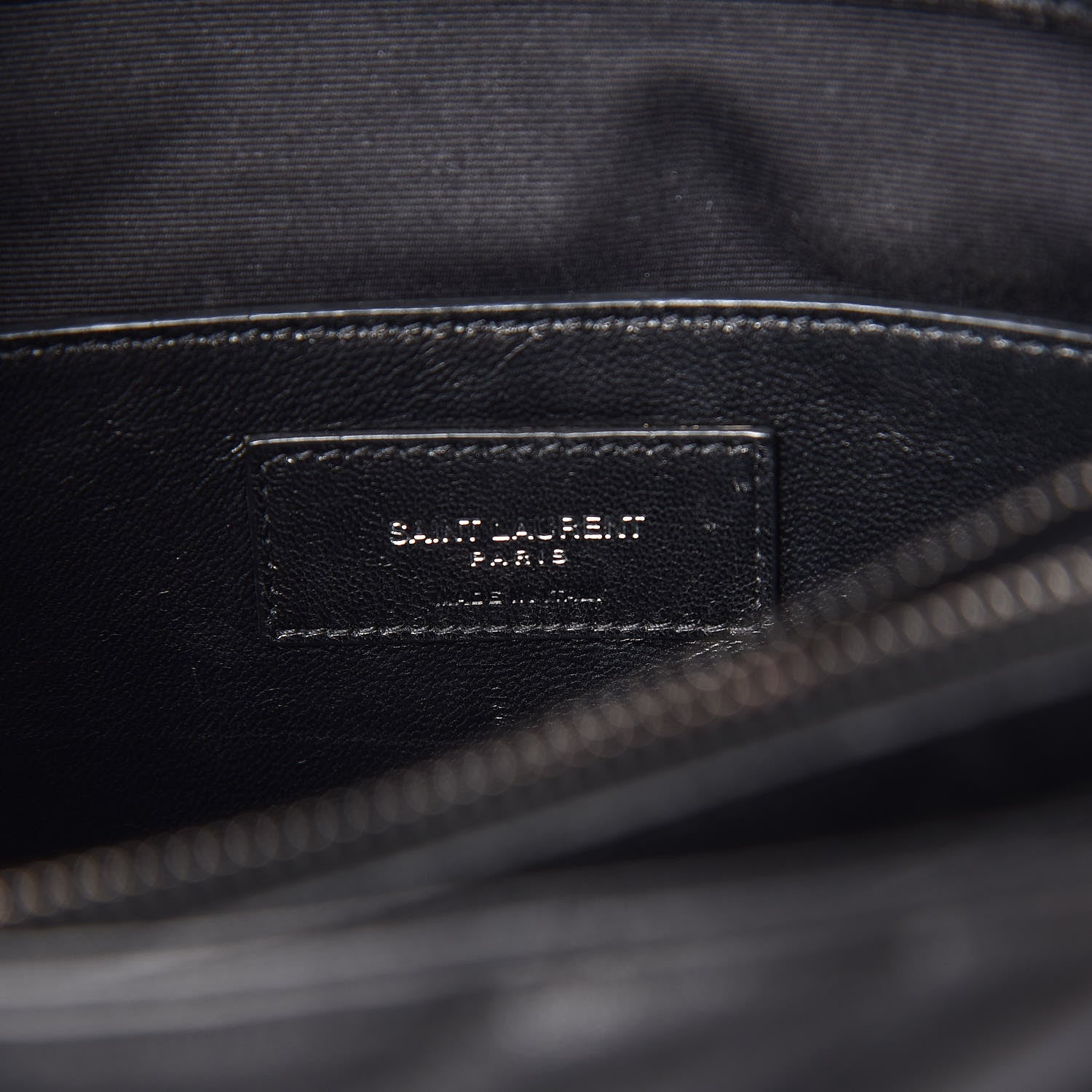 Saint Laurent Sheepskin Matelasse Chevron Monogram Large College Satchel Black 8 of 9
