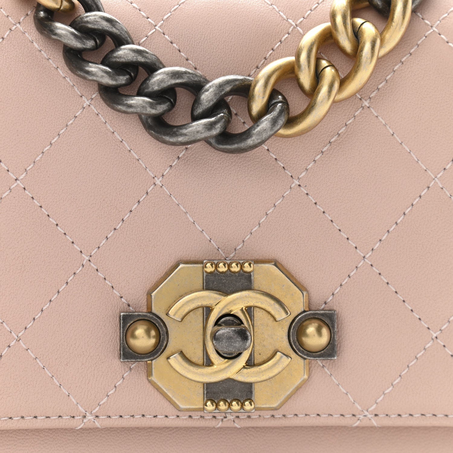 Chanel Lambskin Quilted Gold Metal Lock Flap Pink 8 of 11
