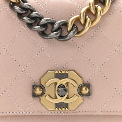 Chanel Lambskin Quilted Gold Metal Lock Flap Pink 8 of 11