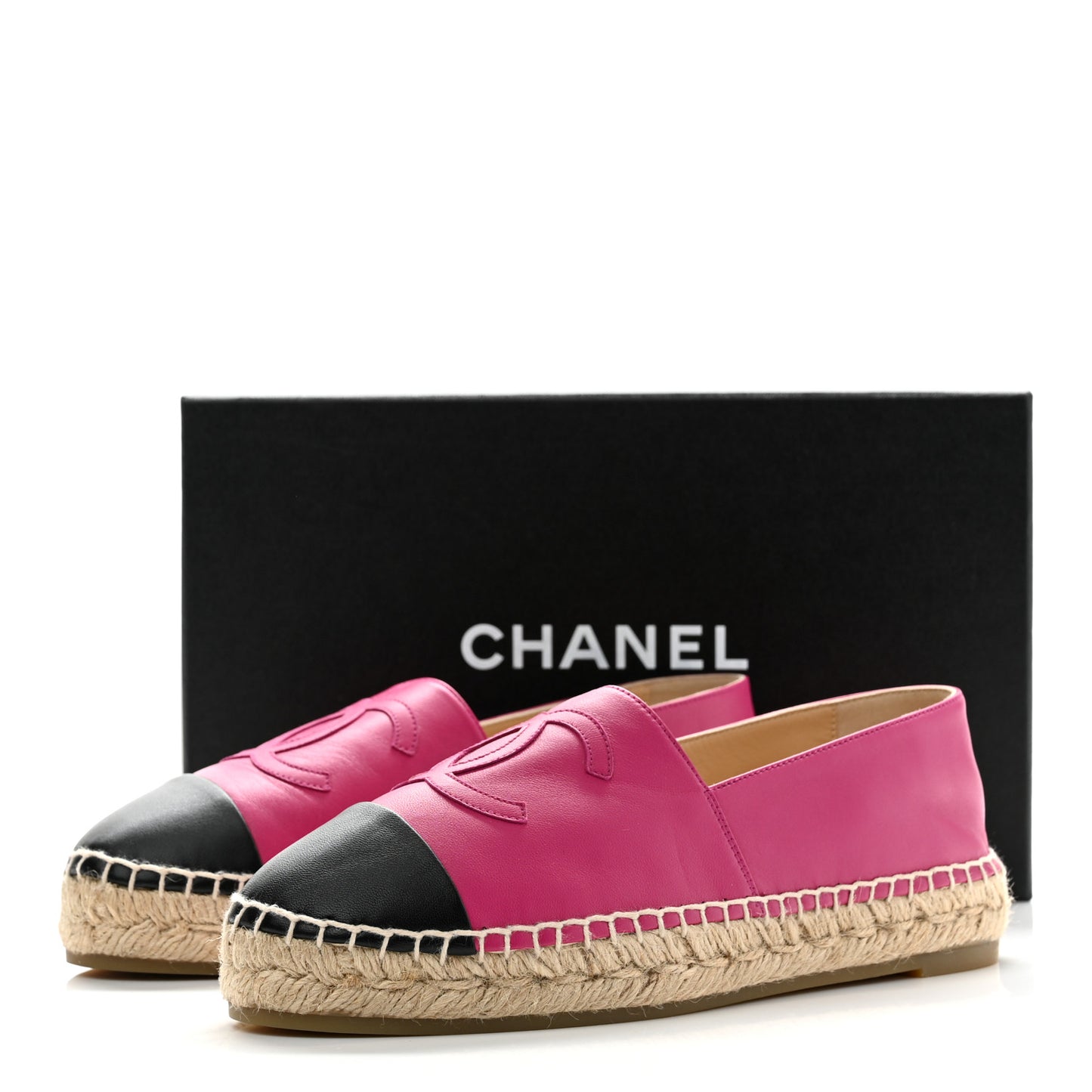Lambskin CC Espadrilles 39 Fuchsia Black