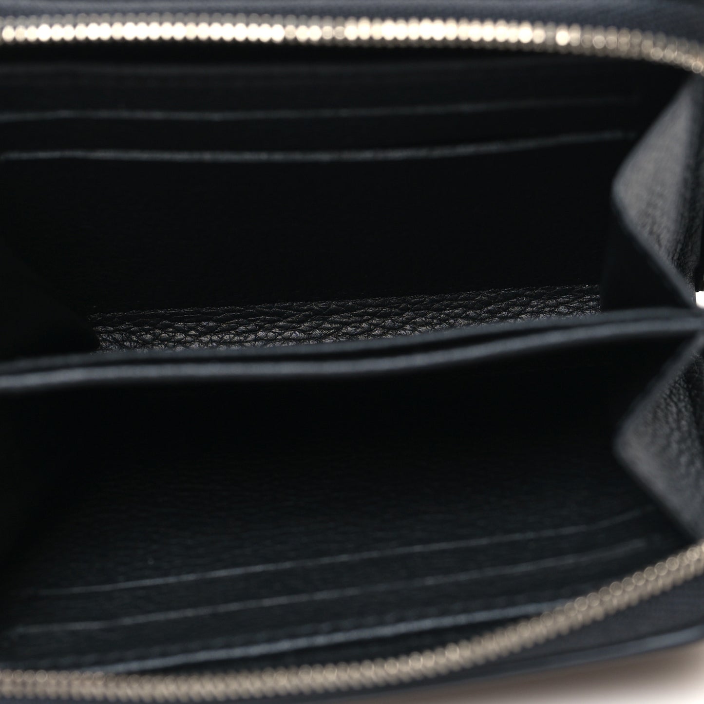 Calfskin Lockme Zippy Coin Purse Black