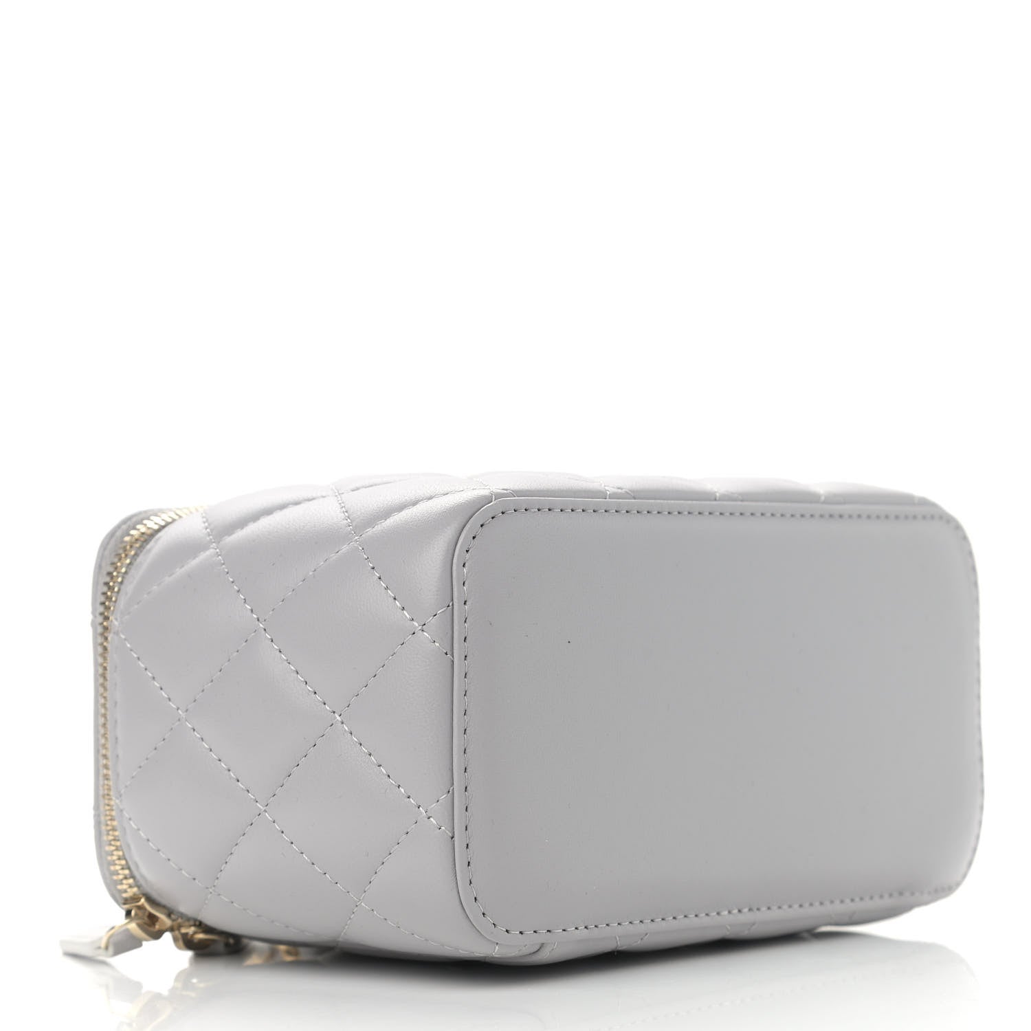 Chanel Lambskin Quilted Small Pearl Crush Vanity Case With Chain Grey 4 of 12