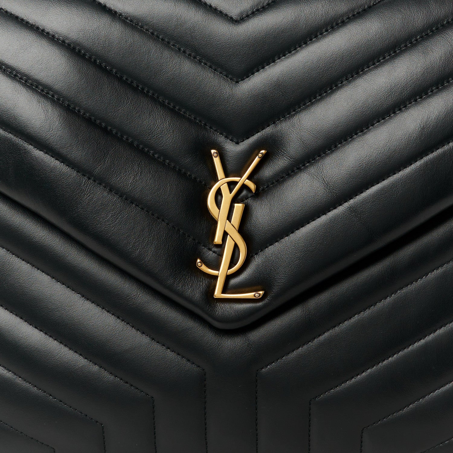 Saint Laurent Calfskin Y Quilted Monogram Large Loulou Chain Satchel Black 9 of 12