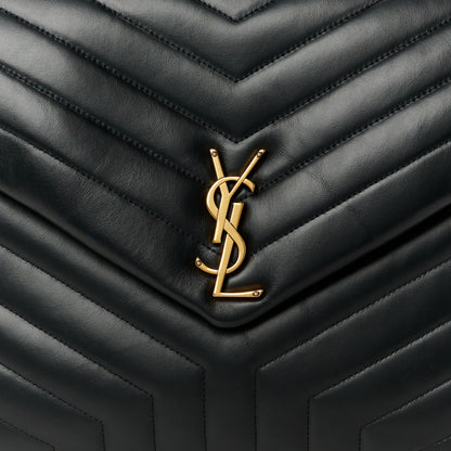 Saint Laurent Calfskin Y Quilted Monogram Large Loulou Chain Satchel Black 9 of 12