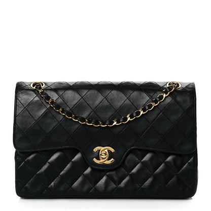Chanel Lambskin Quilted Medium Double Flap Black 1 of 9