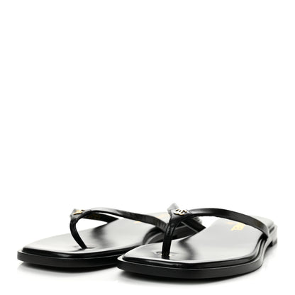 Chanel Goatskin CC Times Square Thong Sandals 39 Black 4 of 10