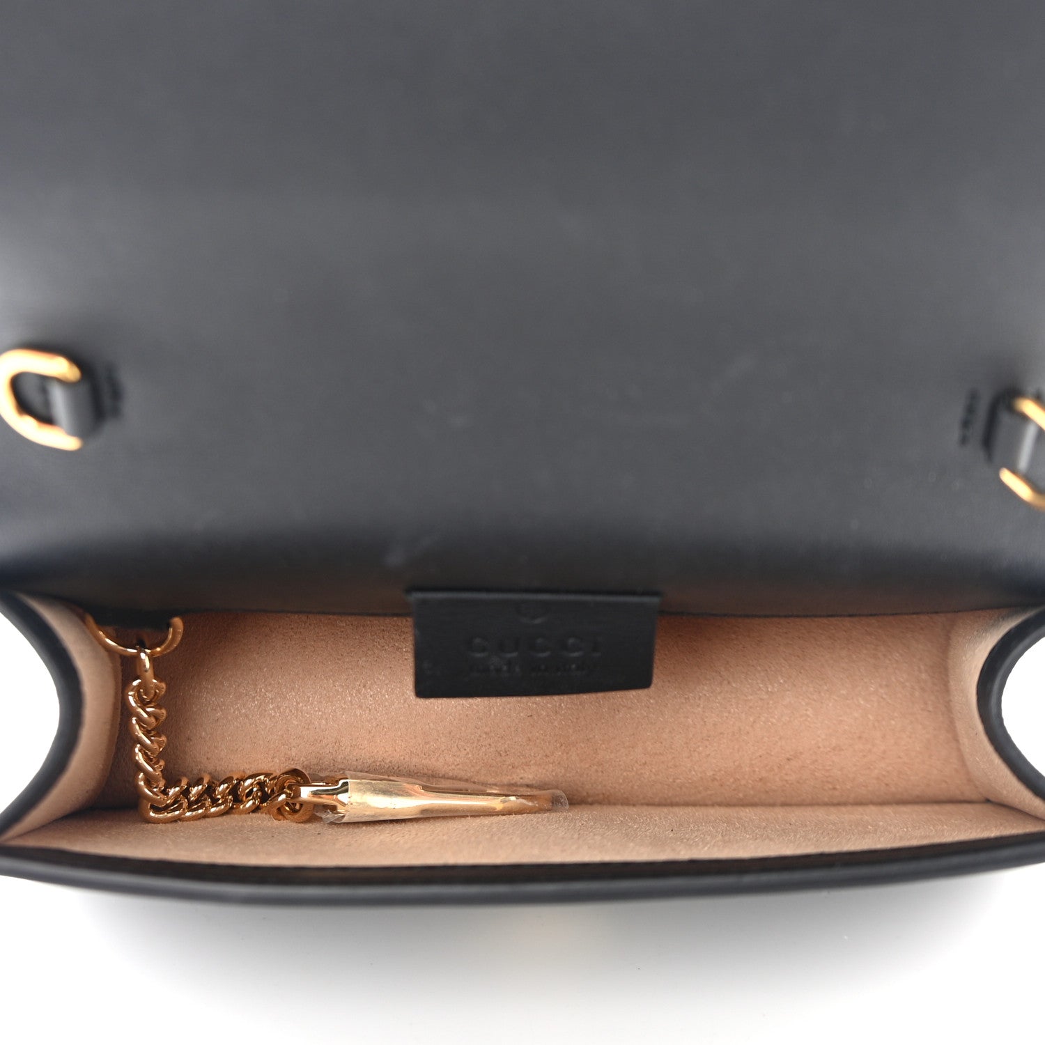 Gucci Calfskin Super Mini Sylvie Chain Shoulder Bag Black 5 of 11