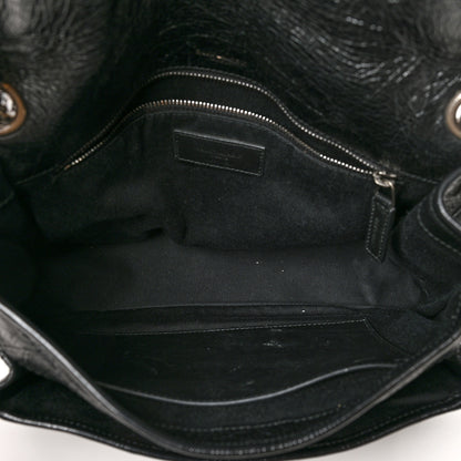 Saint Laurent Crinkled Calfskin Matelasse Monogram Medium Niki Chain Satchel Black 5 of 10