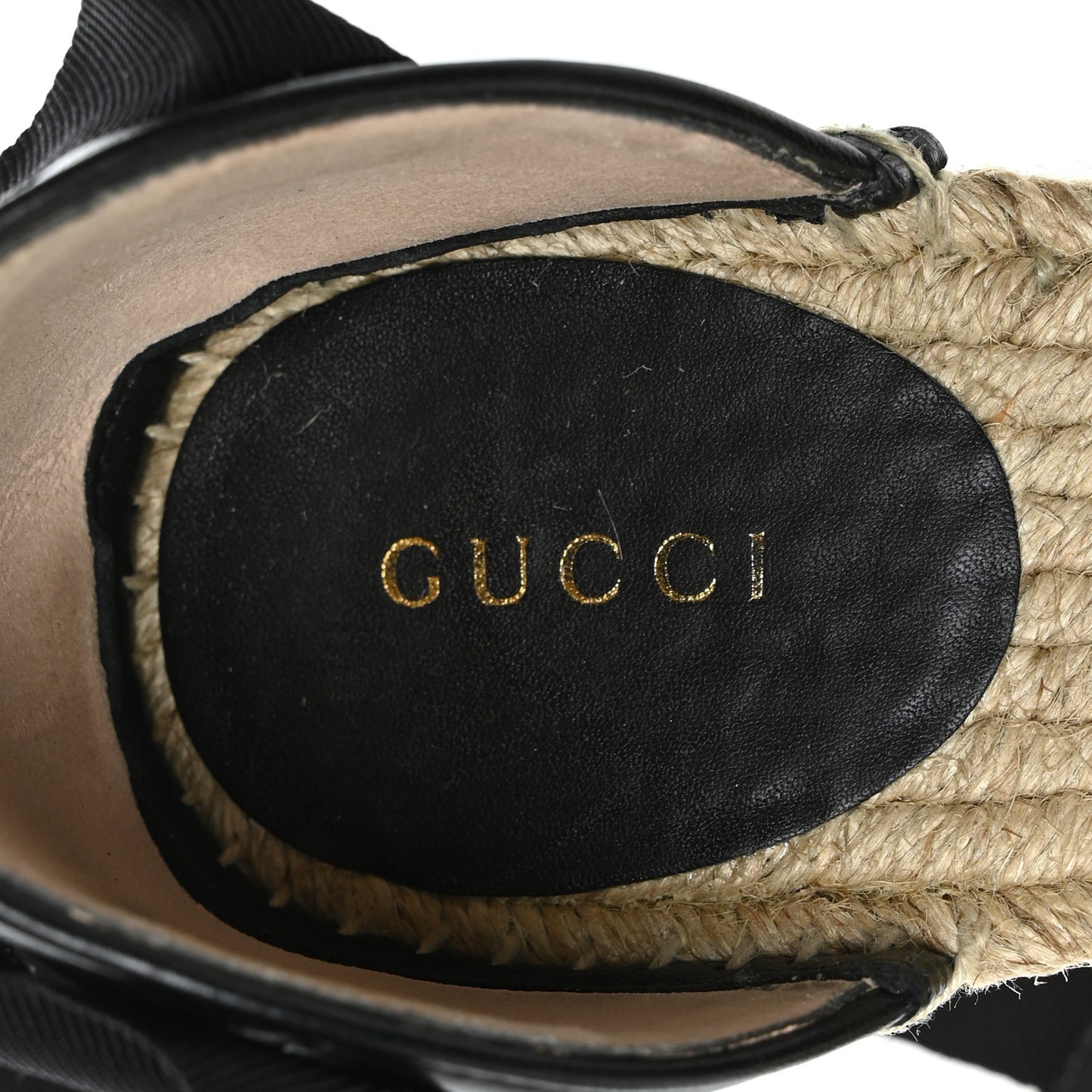 Nappa Matelasse GG Marmont Ankle Wrap Platform 35/120mm Espadrille Wedges 38.5 Black