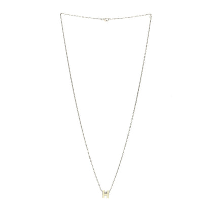 Hermes Lacquered Palladium Mini Pop H Pendant Necklace White 2 of 4