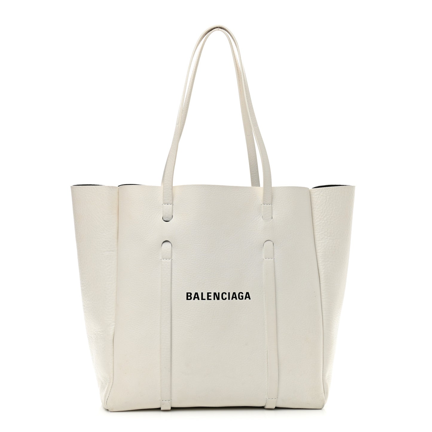 Smooth Calfskin Double Sided Small Everyday Tote Optic White Black