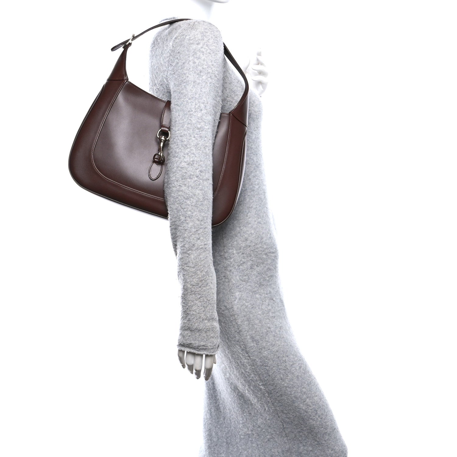Gucci Ancora Calfskin Large Jackie Shoulder Bag Sweet Chestnut 2 of 9