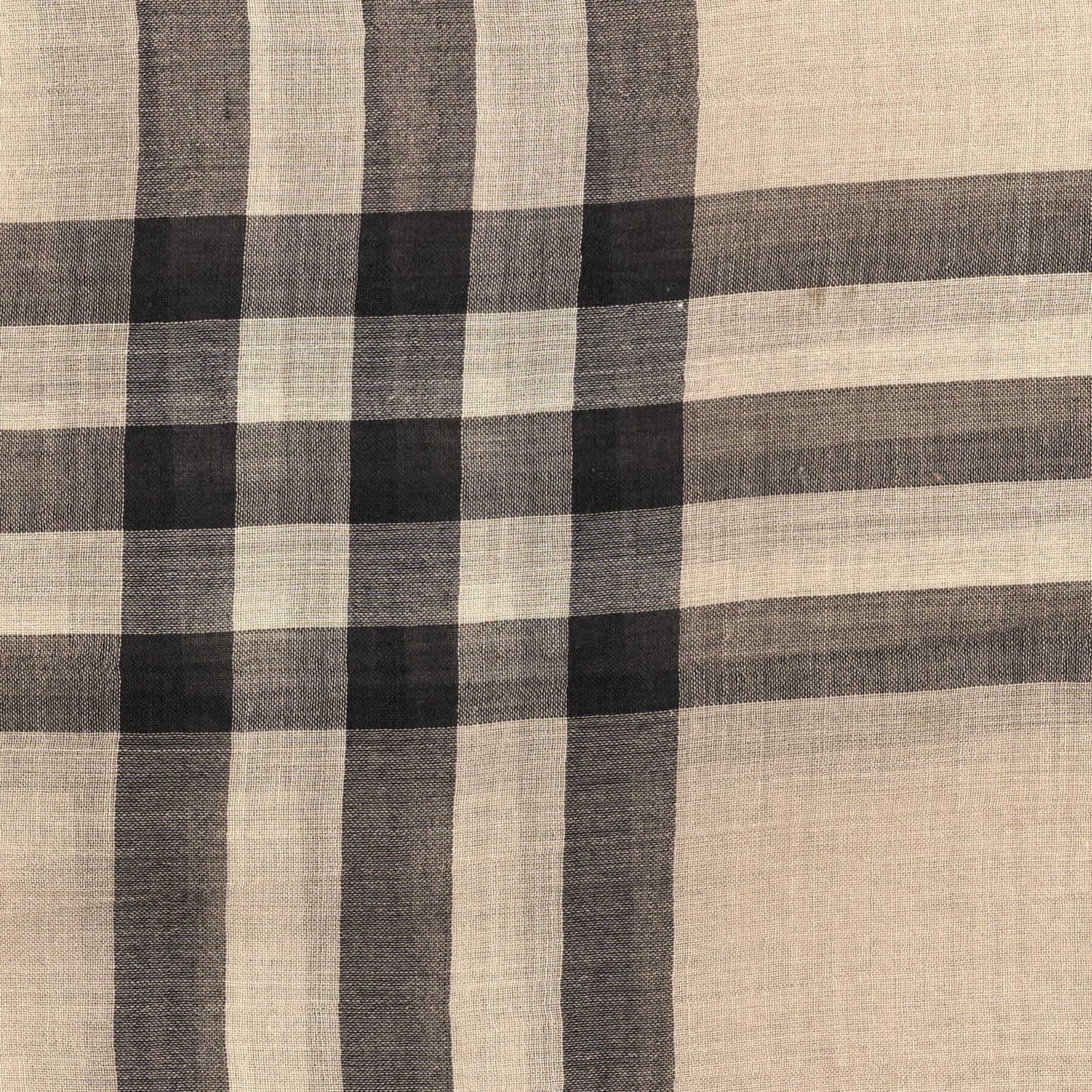 Linen Giant Check Check Lightweight Scarf Stone