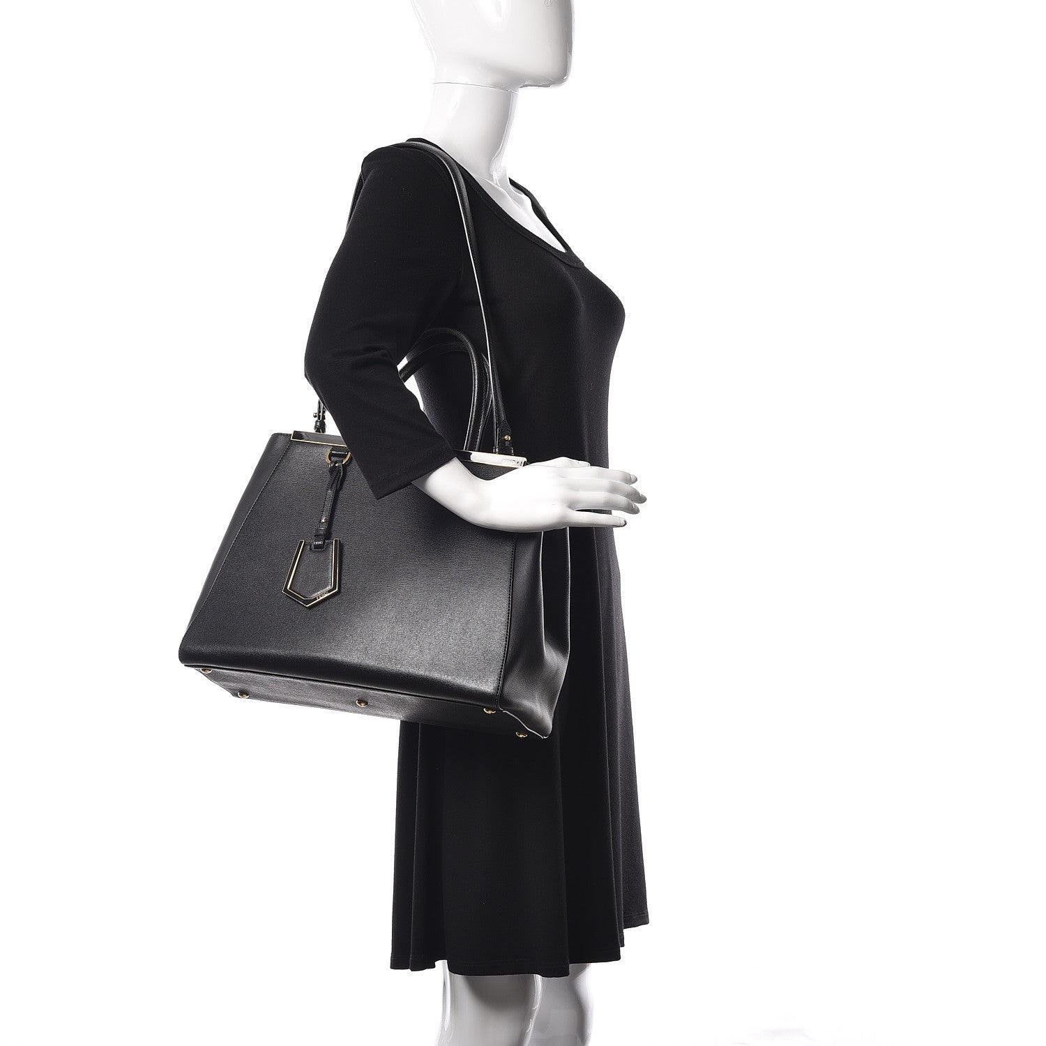 Fendi Vitello Elite Regular 2Jours Tote Black 2 of 10