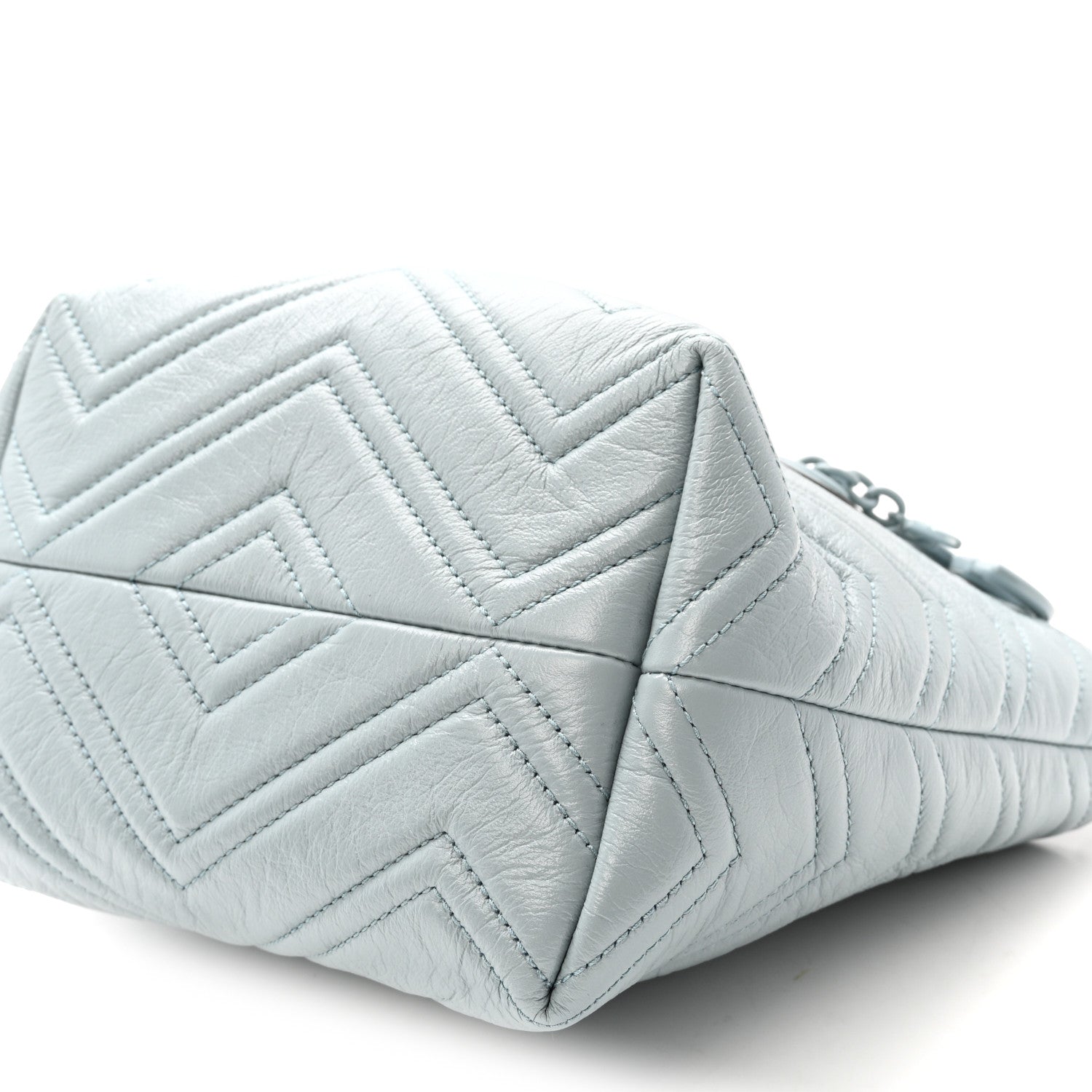 Gucci Nappa Chevron Matelasse Small GG Marmont Tote Bag Icy Blue 10 of 10