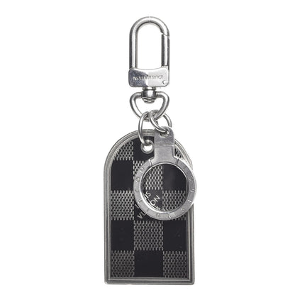 Louis Vuitton Metal Damier Luggage Tag Key Holder Silver 1 of 5