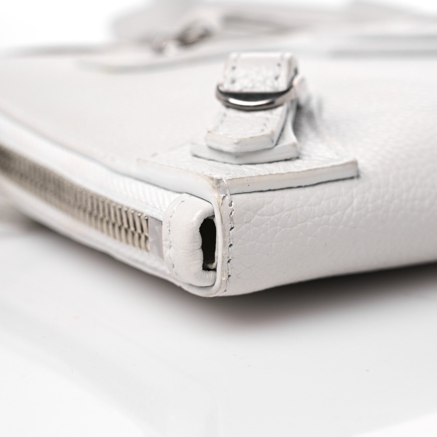 Balenciaga Grained Calfskin Classic Silver Hardware Reporter Crossbody White 7 of 15