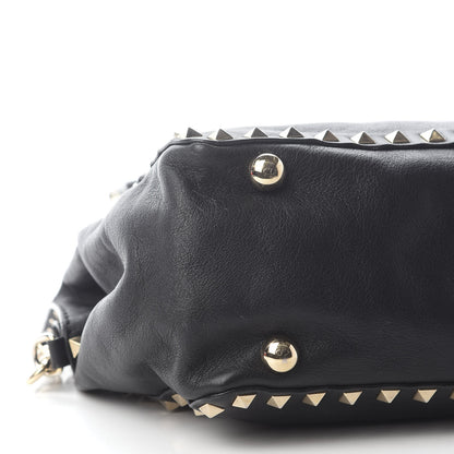Valentino Garavani Vitello Small Rockstud Tote Black 7 of 8