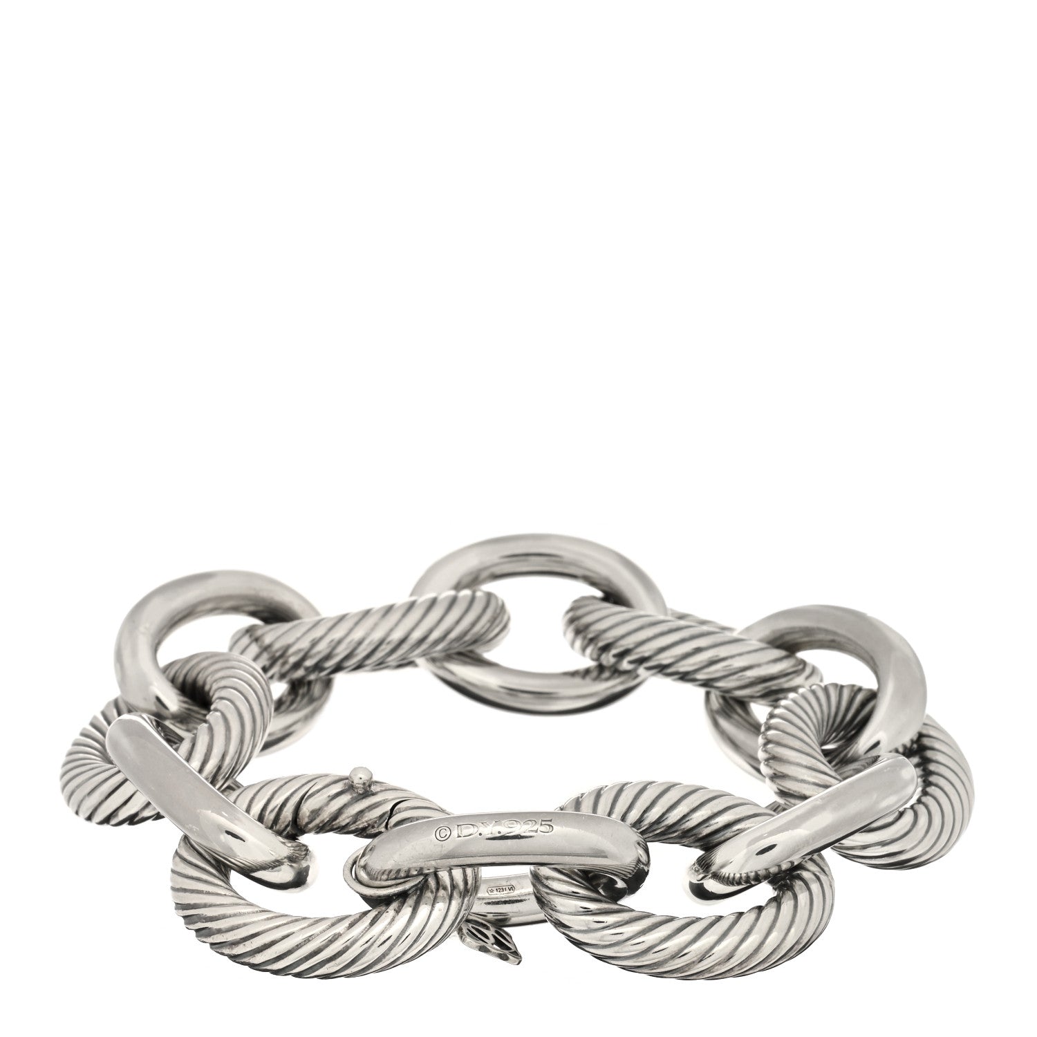 David Yurman Sterling Silver 22mm Oval Link Bracelet 2 of 3