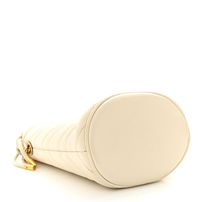Gucci Calfskin Matelasse Mini GG Marmont 2.0 Bucket Bag White 4 of 14