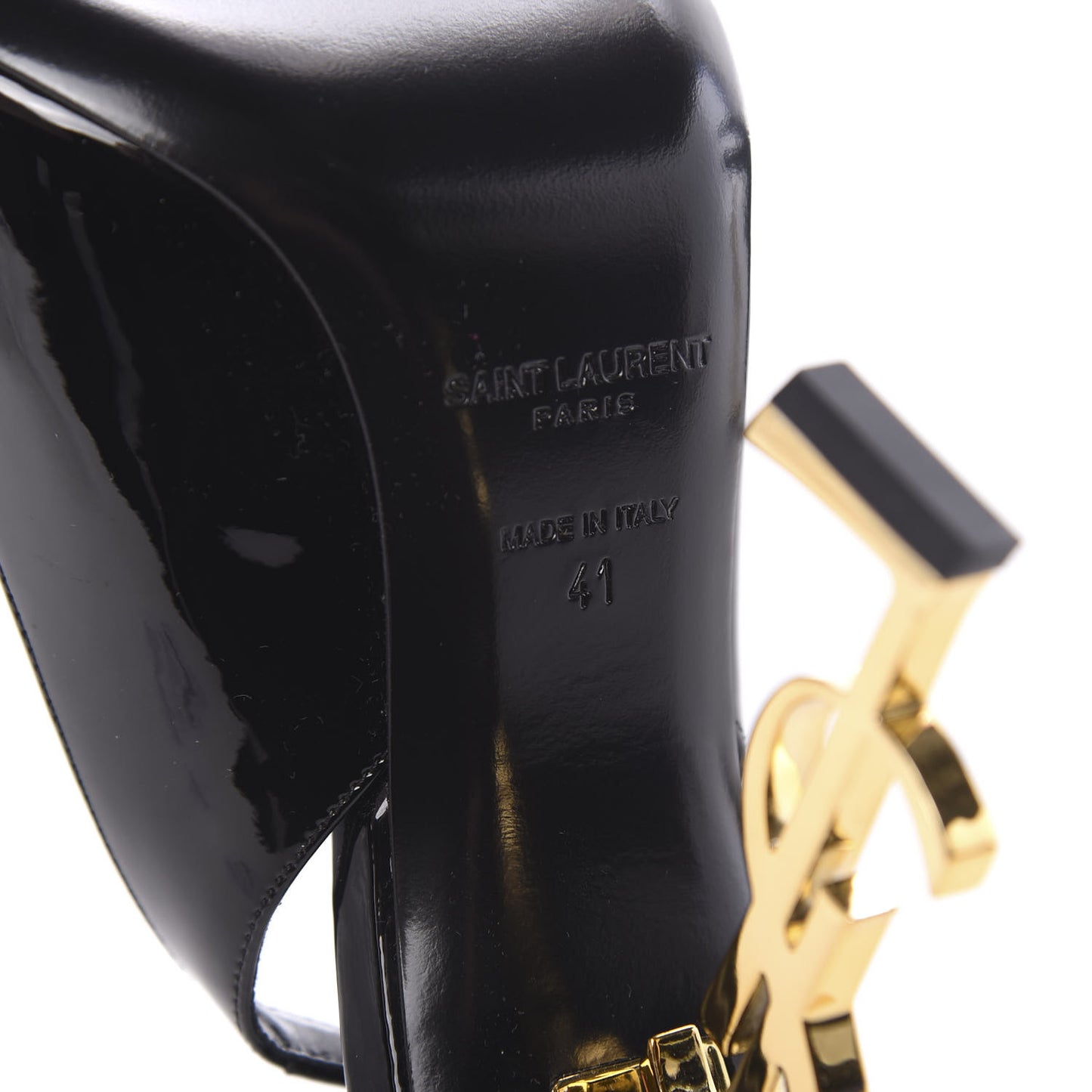 Patent Opyum 110 Slingback Pumps 41 Black Gold