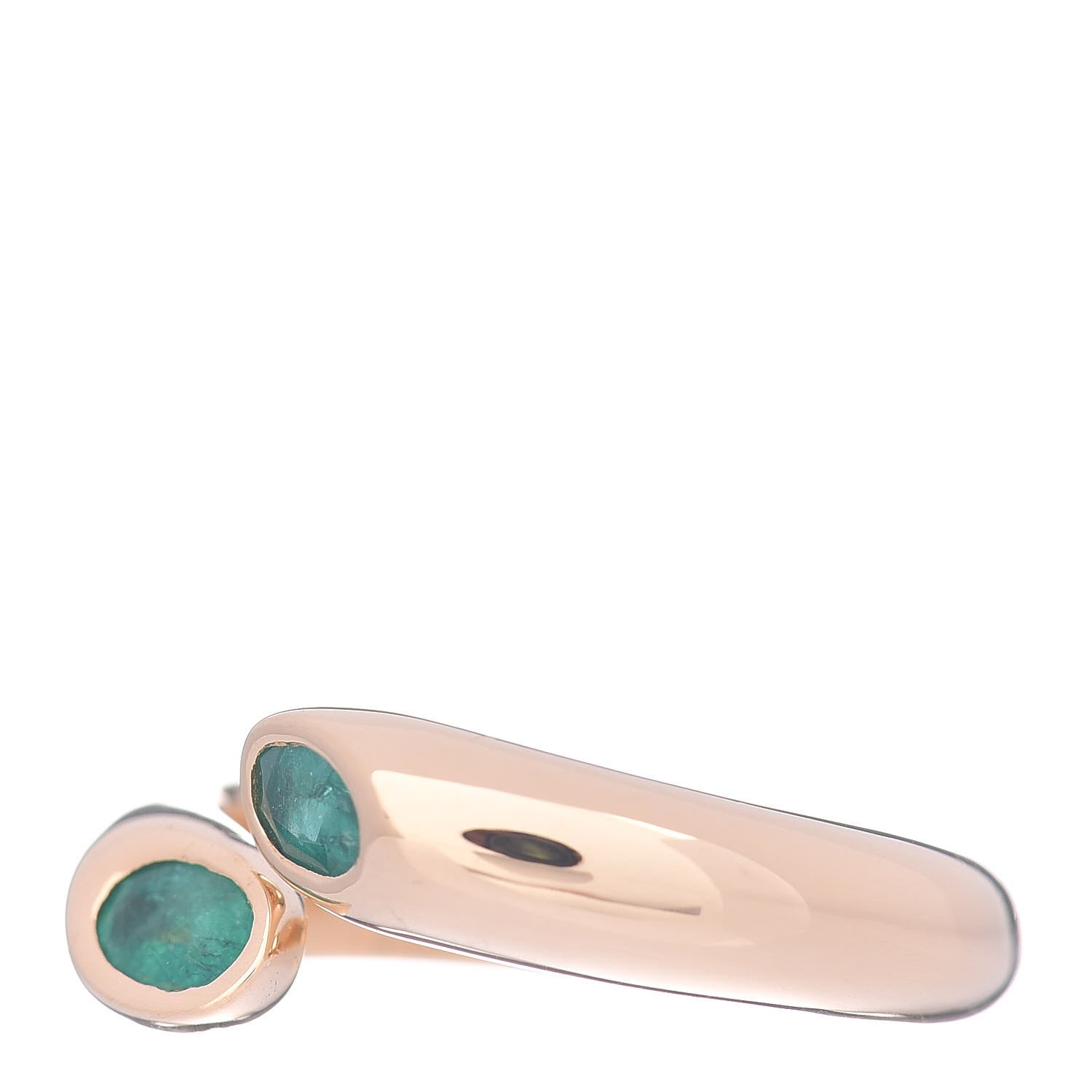 Cartier 18K Yellow Gold Emerald Ellipse Deux Tetes Croisees Bypass Ring 52 6 3 of 5
