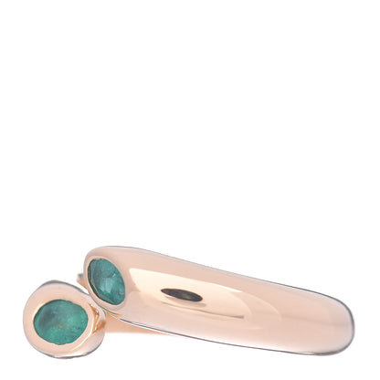 Cartier 18K Yellow Gold Emerald Ellipse Deux Tetes Croisees Bypass Ring 52 6 3 of 5