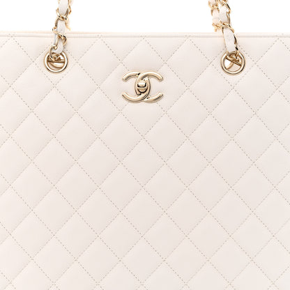 Chanel Caviar Quilted Large Classic Shopping Tote White 8 of 10