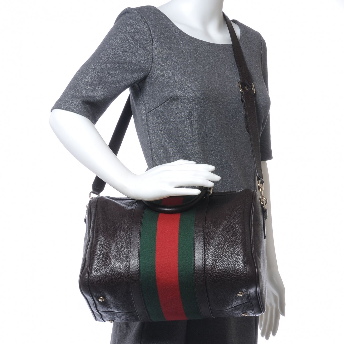Leather Vintage Web Medium Boston Brown