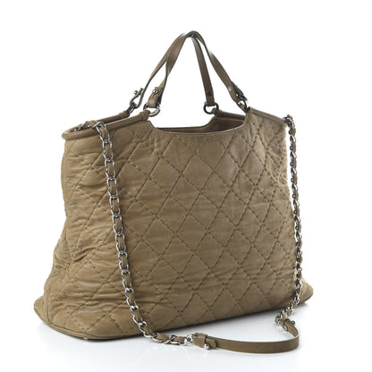 Chanel Iridescent Calfskin Quilted Large Sea Hit Tote Beige 3 of 10