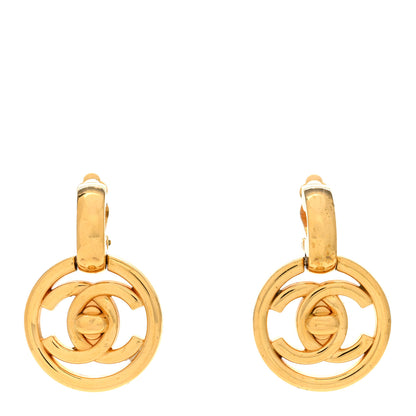 Chanel Metal CC Turnlock Clip On Earrings Gold 1 of 4