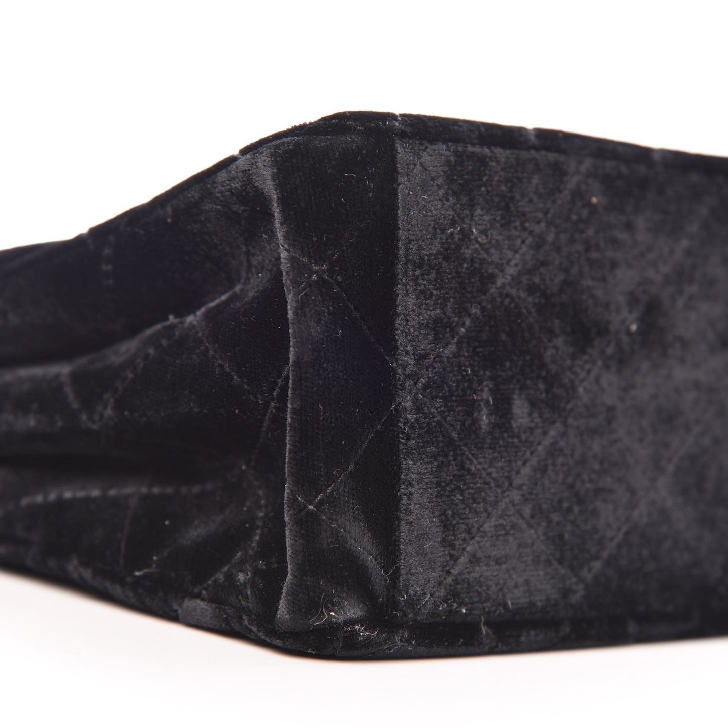 Velvet Quilted Shoulder Bag Black