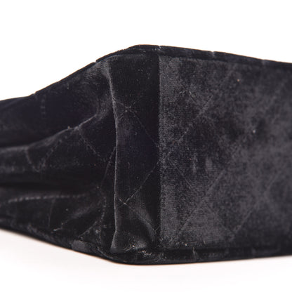 Chanel Velvet Quilted Shoulder Bag Black 11 of 12