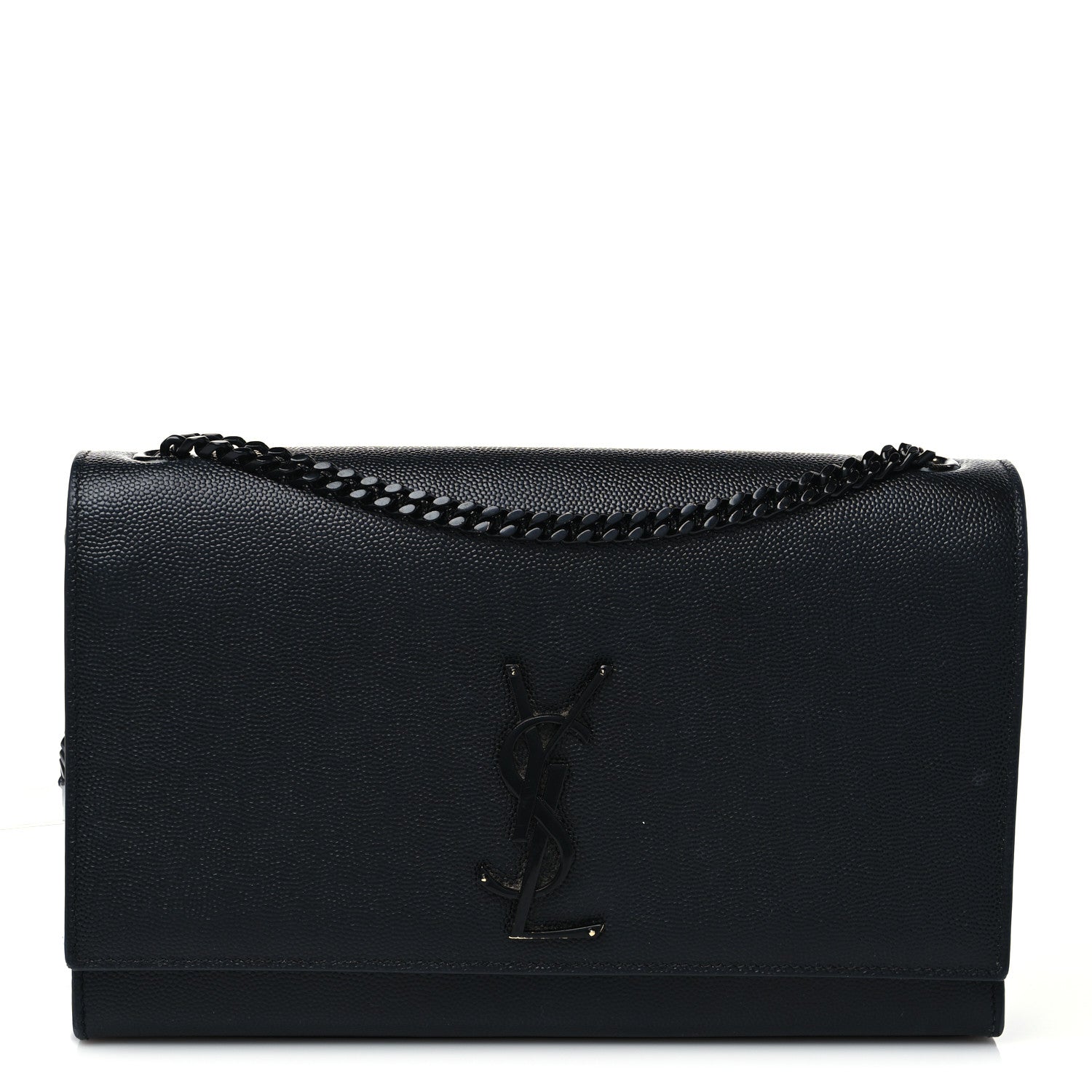 Saint Laurent Grain De Poudre Medium Classic Monogram Kate Satchel Black 1 of 9
