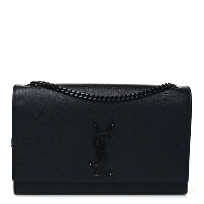 Saint Laurent Grain De Poudre Medium Classic Monogram Kate Satchel Black 1 of 9