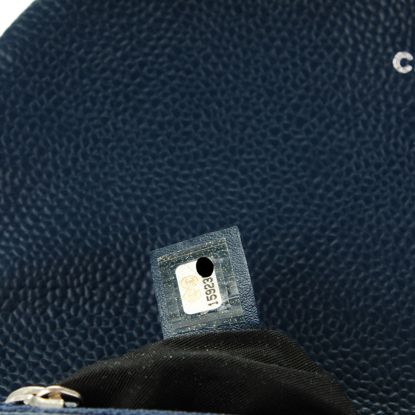 Caviar Half Moon Wallet On Chain WOC Navy Blue