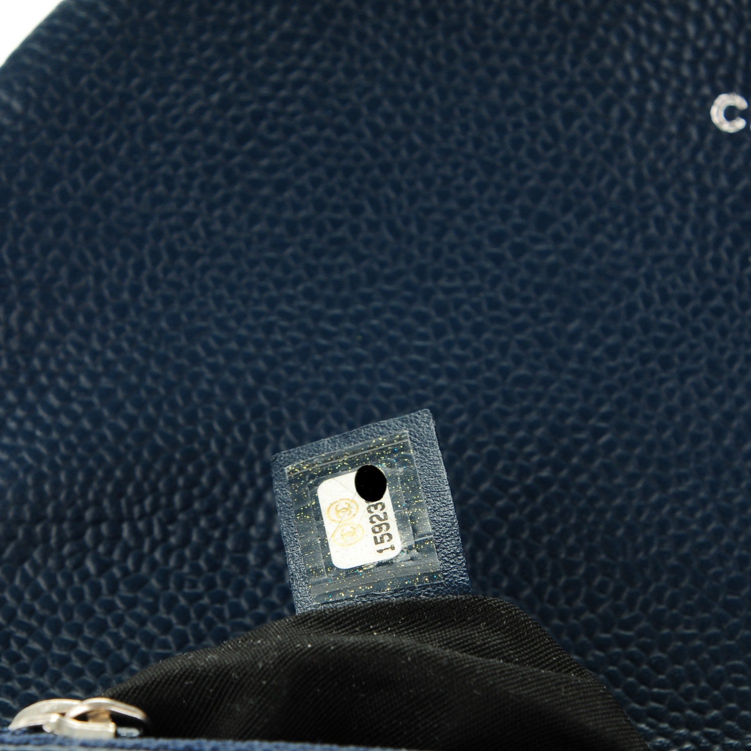 Chanel Caviar Half Moon Wallet On Chain WOC Navy Blue 8 of 9