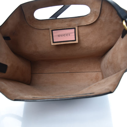 Gucci Calfskin GucciGhost Real Medium XL Tote Black Pink 5 of 12