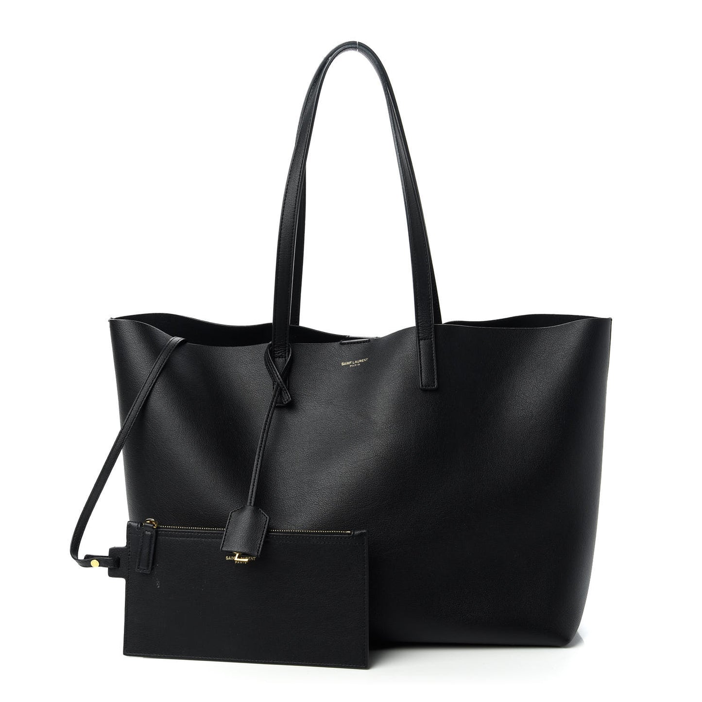Calfskin Large Shopping Tote Black