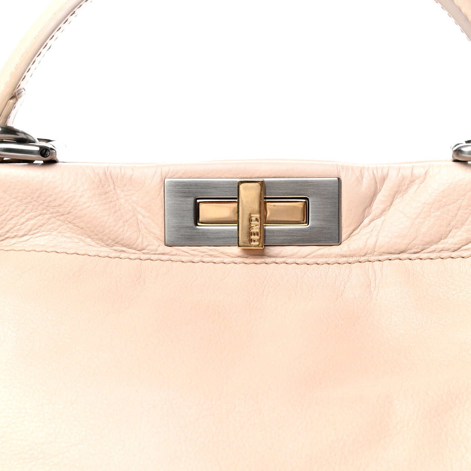 Fendi Calfskin Medium Peekaboo Iconic Satchel Nude 9 of 9