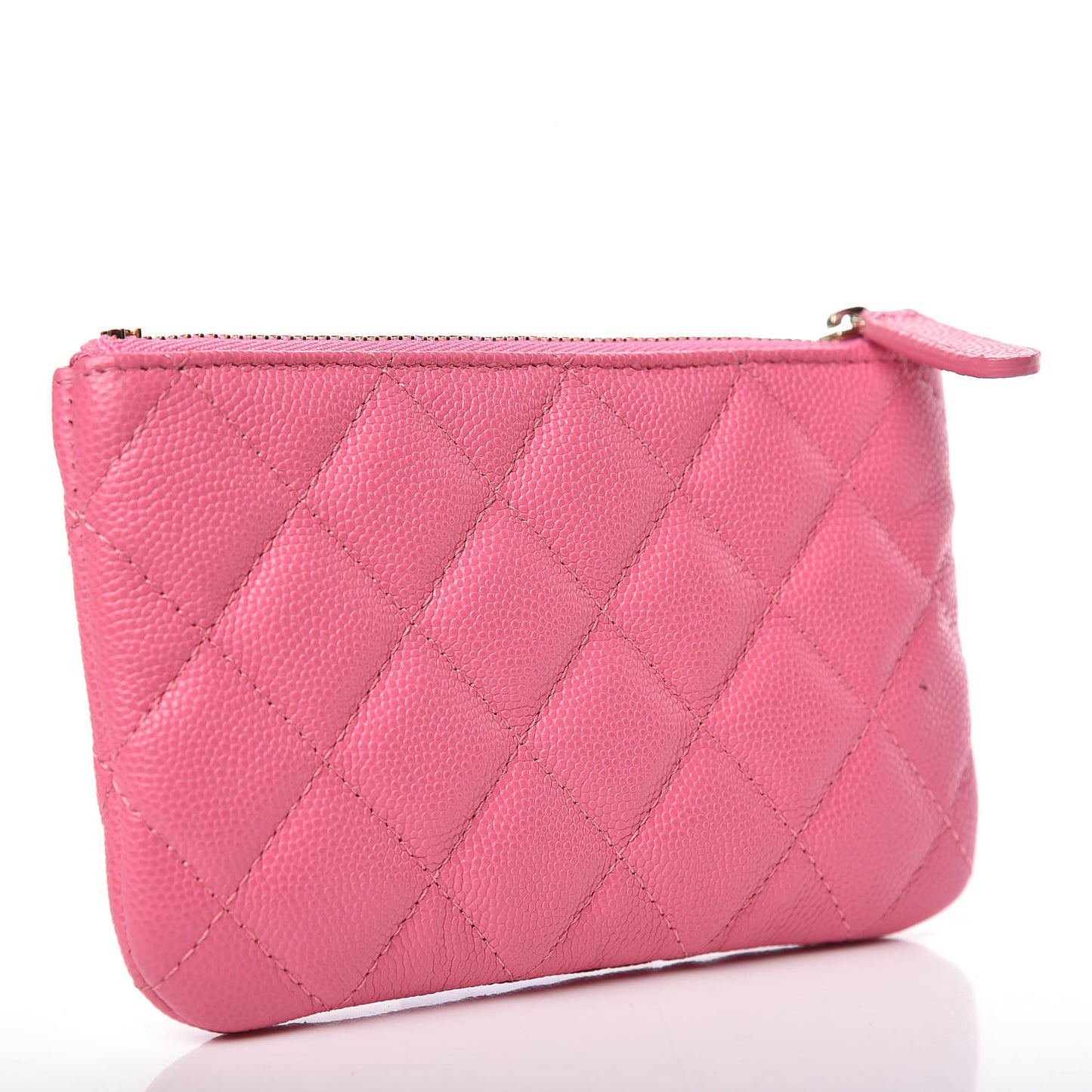 Caviar Quilted Small Cosmetic Case Pink