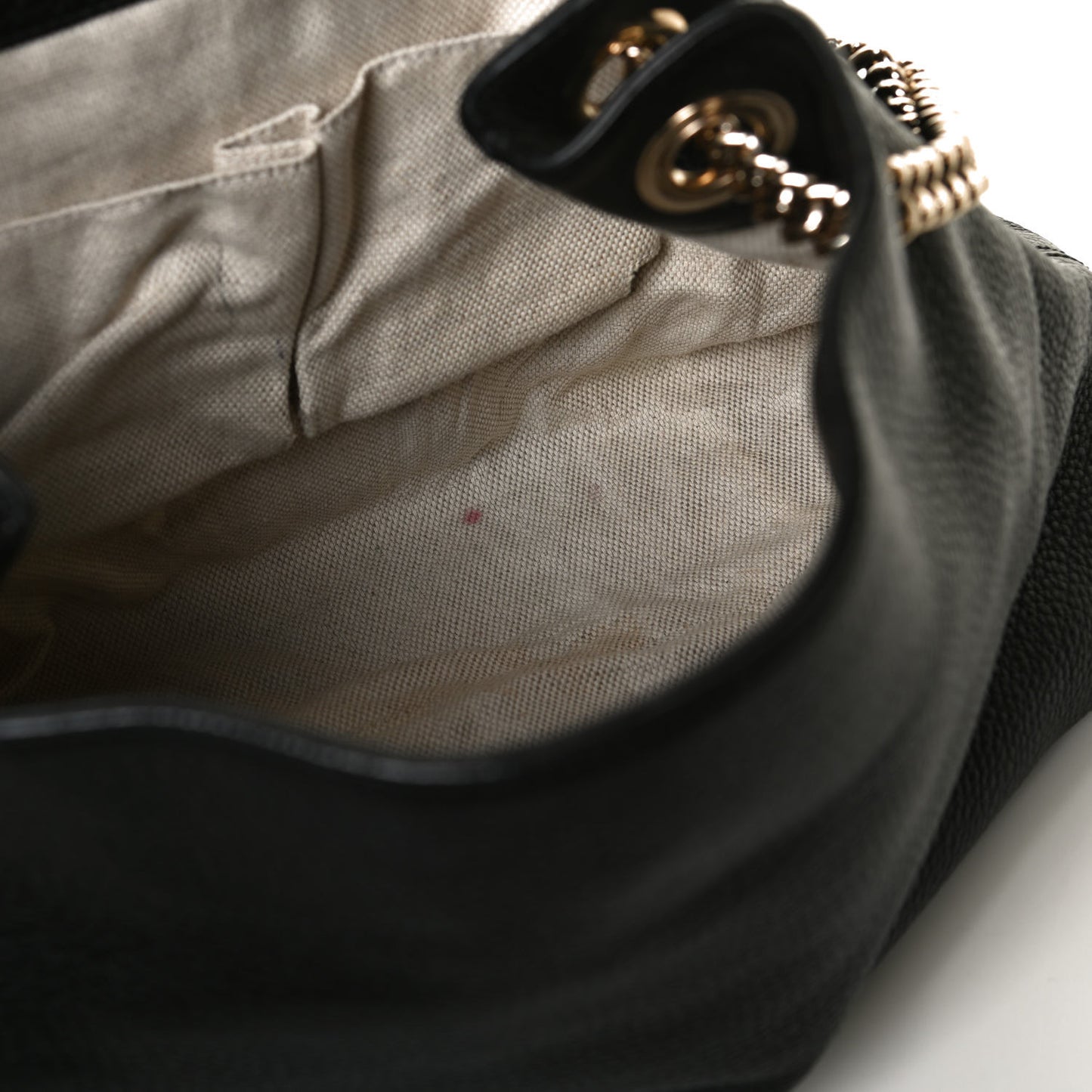 Pebbled Calfskin Medium Soho Chain Shoulder Bag Black