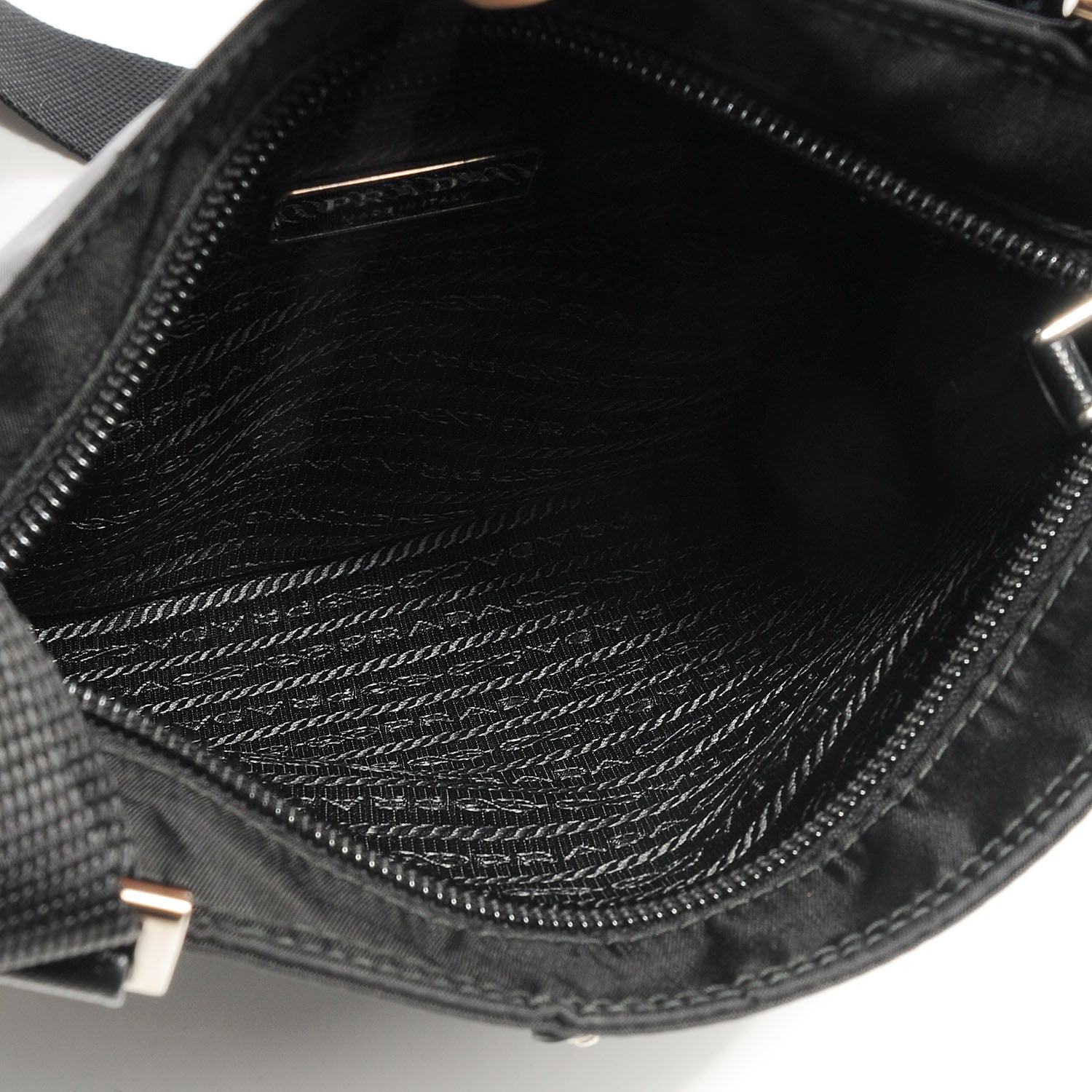 Prada Nylon Small Flat Messenger Bag Black 7 of 13