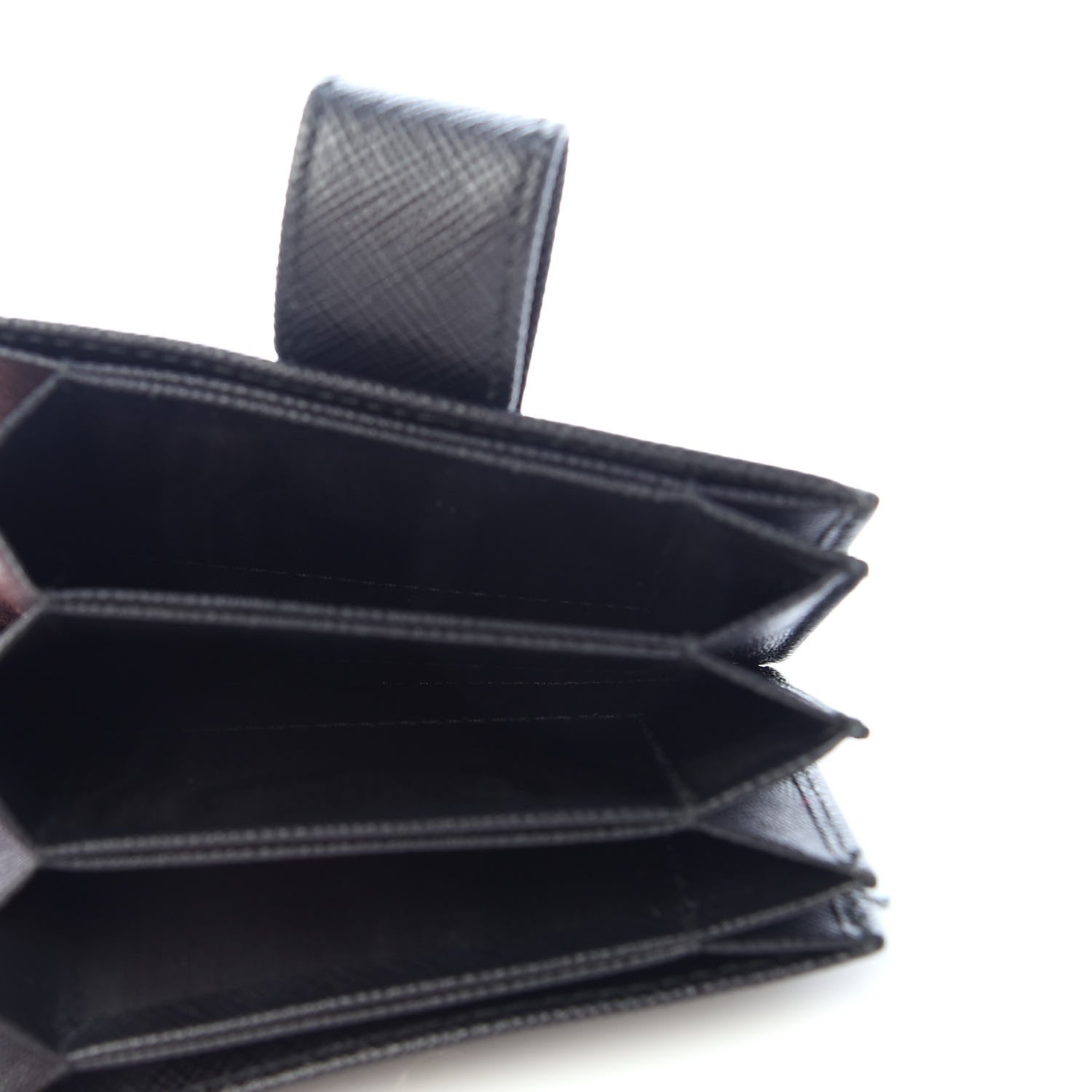 Prada Saffiano Metal Accordion Card Case Black 5 of 6