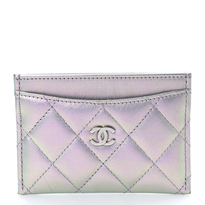 Chanel Iridescent Lambskin Quilted Card Holder Ivory 1 of 7