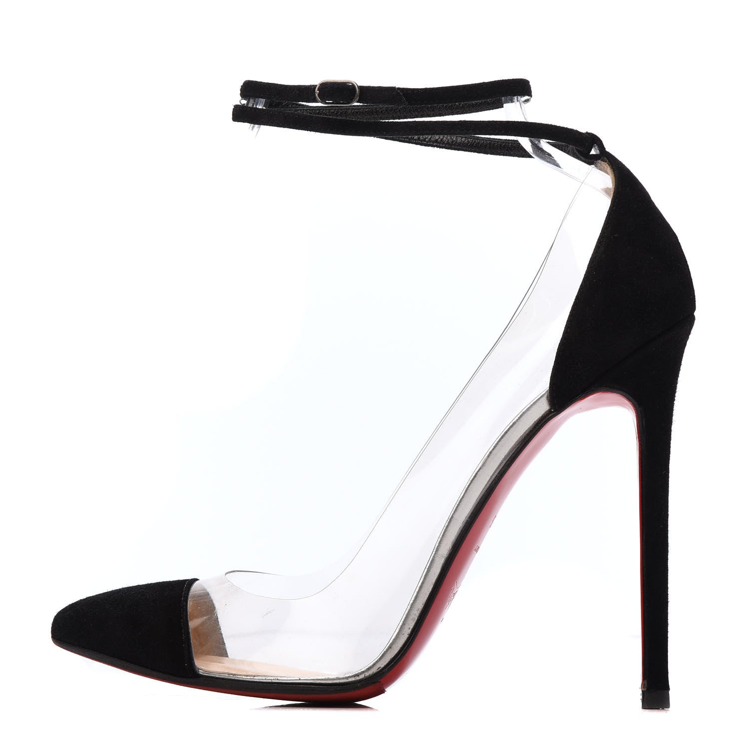 Christian Louboutin Veau Velours PVC Un Bout 120 Pumps 39.5 Black 1 of 7