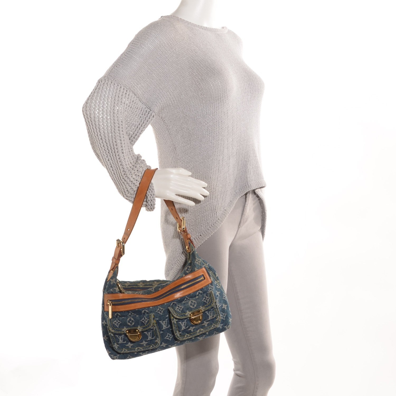 Louis Vuitton Monogram Denim Baggy PM Blue 2 of 7