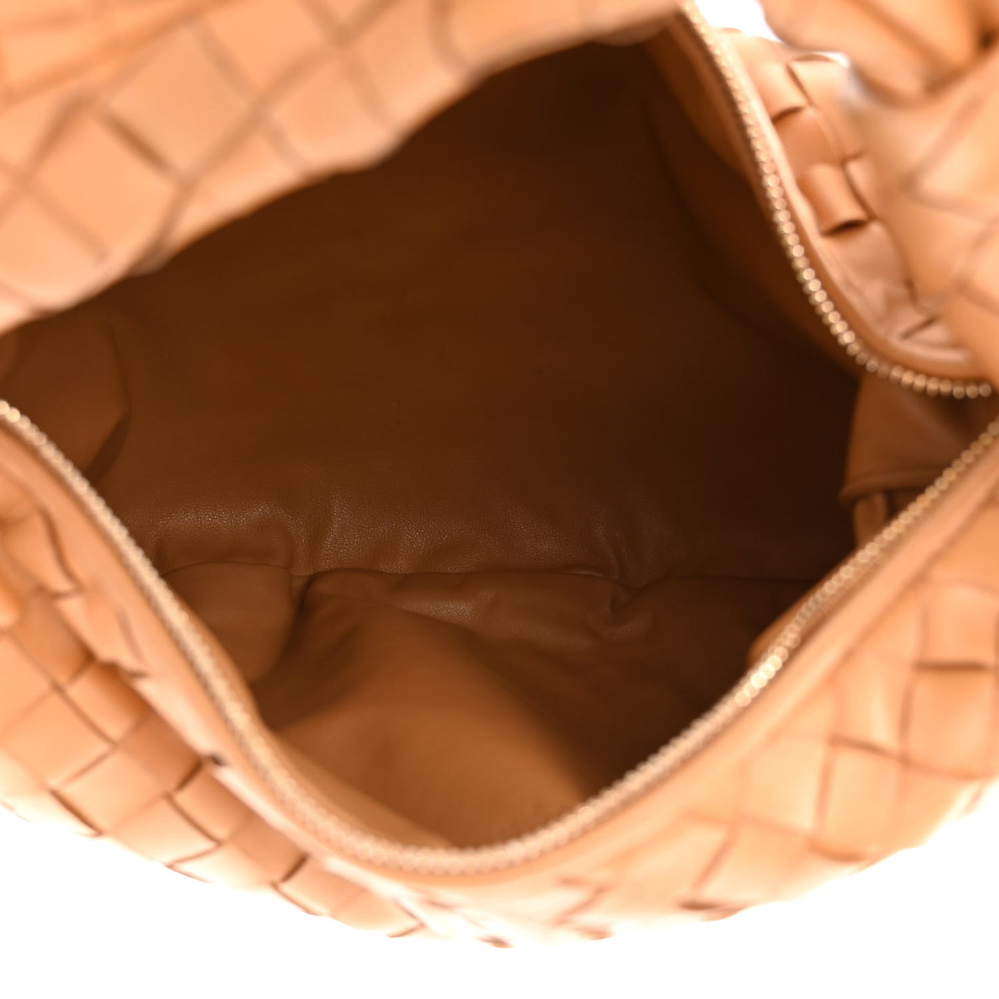 Nappa Intrecciato Teen Jodie Hobo Caramel