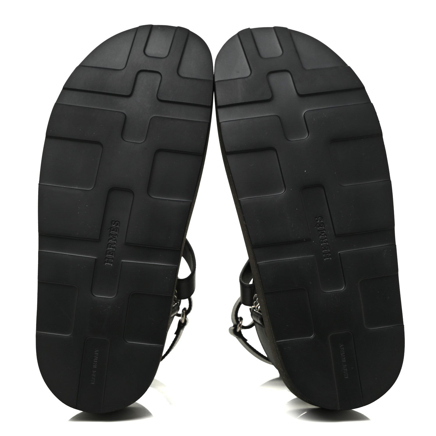 Hermes Calfskin Womens Enid Sandals 38.5 Black 6 of 8